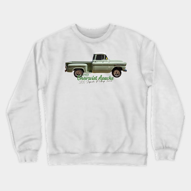 1959 Chevrolet Apache 3100 Stepside Pickup Truck Crewneck Sweatshirt by Gestalt Imagery